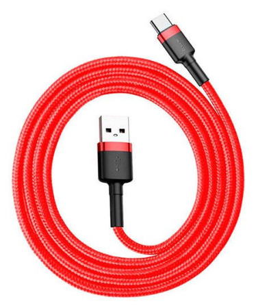 Кабель Baseus cafule Cable USB For Type-C, 2A, 2м, красный