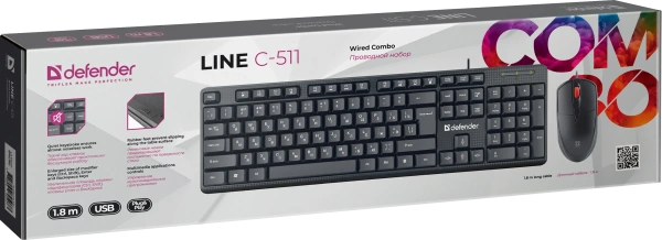 Клавиатура + мышь Defender Line C-511 45511