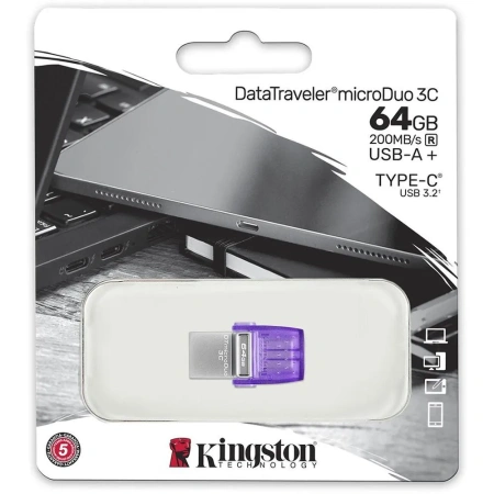 Флэш-накопитель 64Gb Data Traveler microDuo 3C, USB3.2