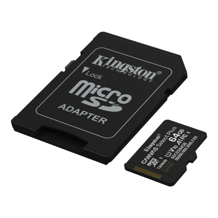 Карта памяти Kingston 64GB Canvas Select Plus microSDXC SDCS3/64GB (с адаптером)