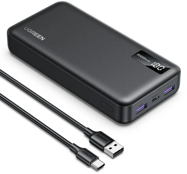 Портативное зарядное устройство Ugreen PB312 20000mAh (темно-серый)