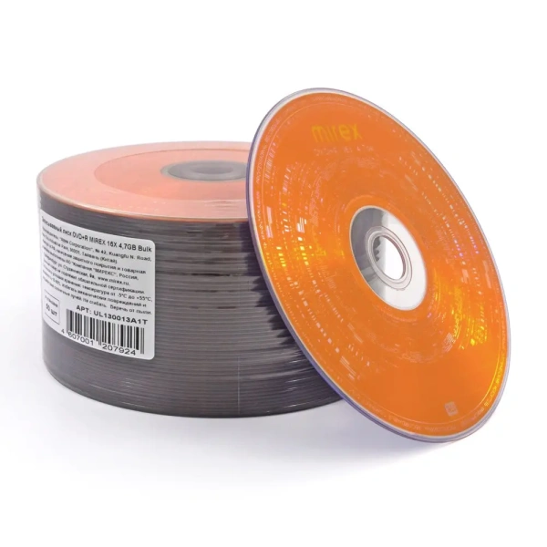 Набор дисков DVD-R Mirex 4.7Gb 16x (50 шт)