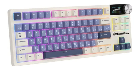 Беспроводная клавиатура Royal Kludge S85 (белый/синий, Cloud switch)