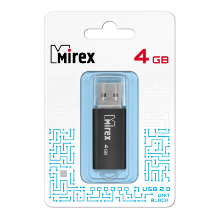 Флешка 4GB USB Flash Mirex UNIT (Черный) 13600-FMUUND04