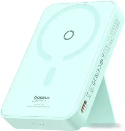 Внешний аккумулятор Baseus MagPro Magnetic Bracket Wireless Fast-Charging Power Bank 20W 5000mAh (мятный)