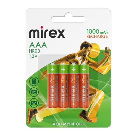 Аккумулятор Mirex AAA HR03 1000mAh HR03-10-E4 (4 шт)