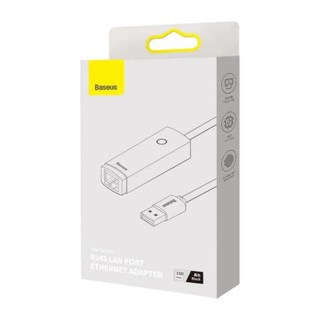 Сетевой адаптер Baseus Lite USB-A - RJ45 WKQX000001 (черный)